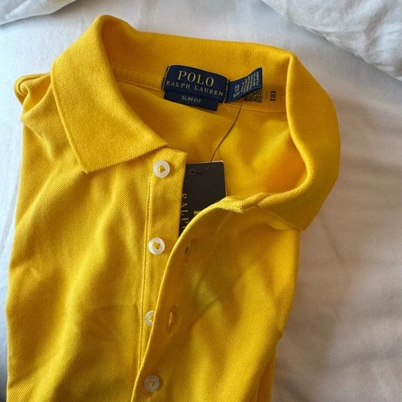 Ralph Lauren Slim Fit Yellow Polo Shirt - With Tags - Picture 4 of 6